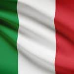 22046216 - italian flag blowing in the wind. part of a series.